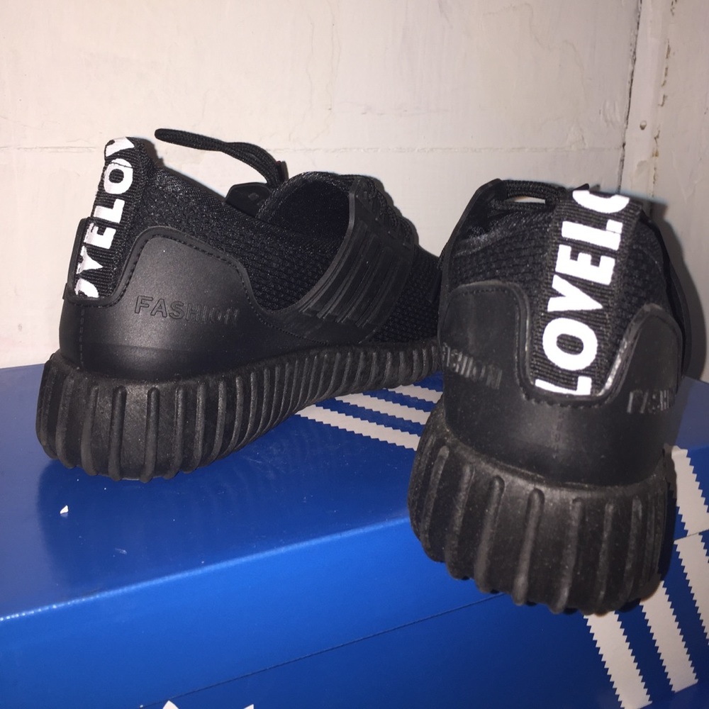 Black running shoes